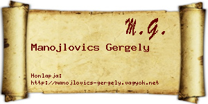 Manojlovics Gergely névjegykártya